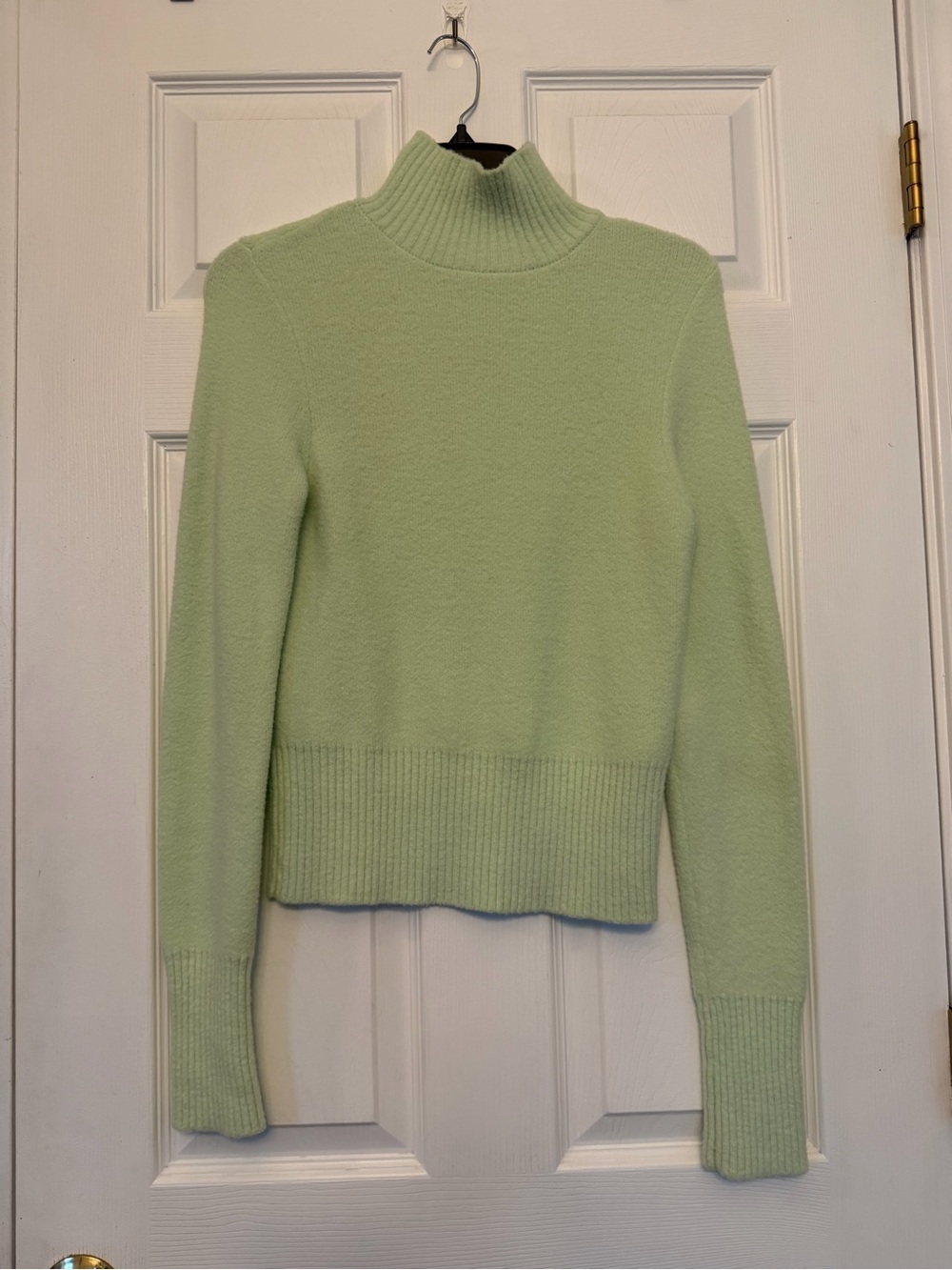 Zara Mint Green Ribbed Turtleneck Sweater